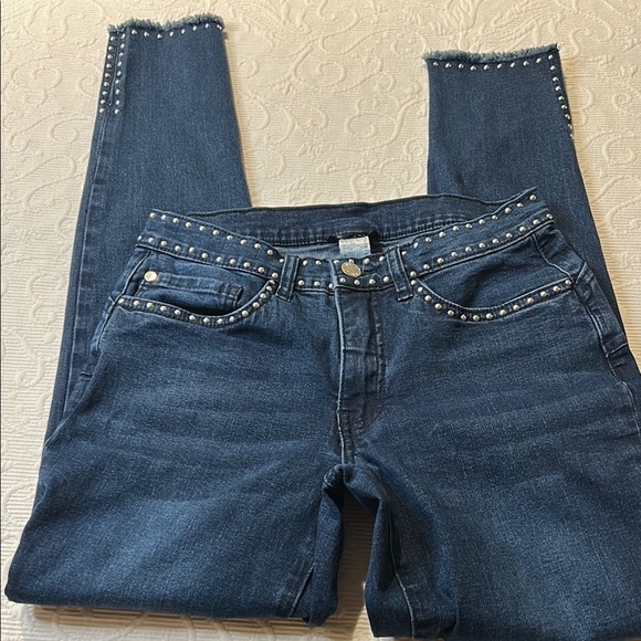 VENUS Dark Blue Studded Skinny Jeans - Picture 5 of 11